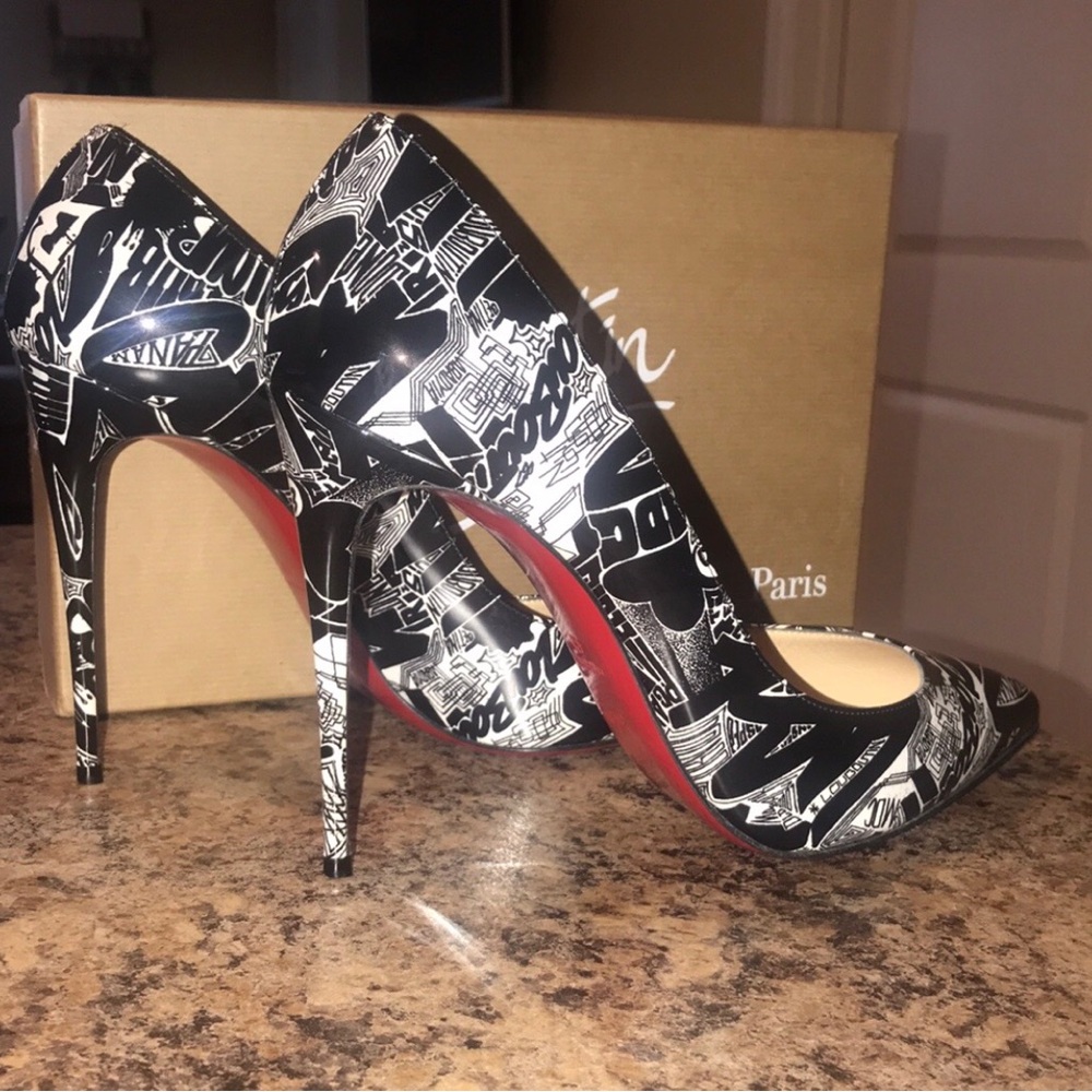 Christian Louboutin Black and White Stiletto Heels